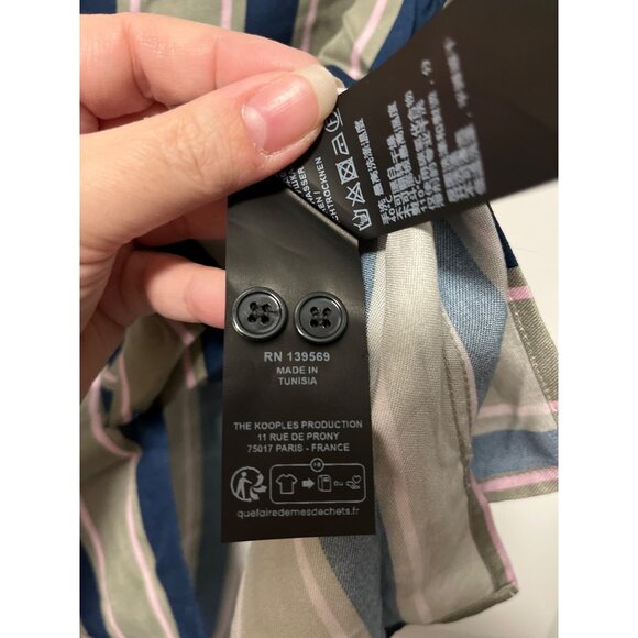 The Kooples Striped Short Sleeve Button-Up Shirt Mens Size S Viscose Blend - Picture 5 of 5